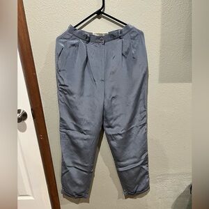 Chic Gray Straight Leg Women's Pants 100% Silk Lining Size 6 EUC Highwaisted